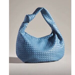 Anthropologie Blue Woven Hobo Bag by Melie Bianco